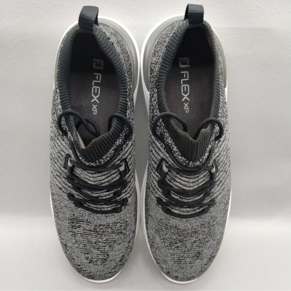 FootJoy Flex XP Womens Golf Shoes 8.5 Grey Black‎ Spikeless Sneakers 95336